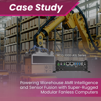 Powering Warehouse AMR Intelligence and Sensor Fusion with Super-Rugged Modular Fanless Computers