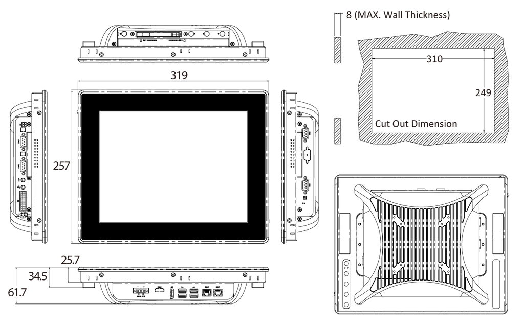 product-dimension, VIO-212-PC100-EHL
