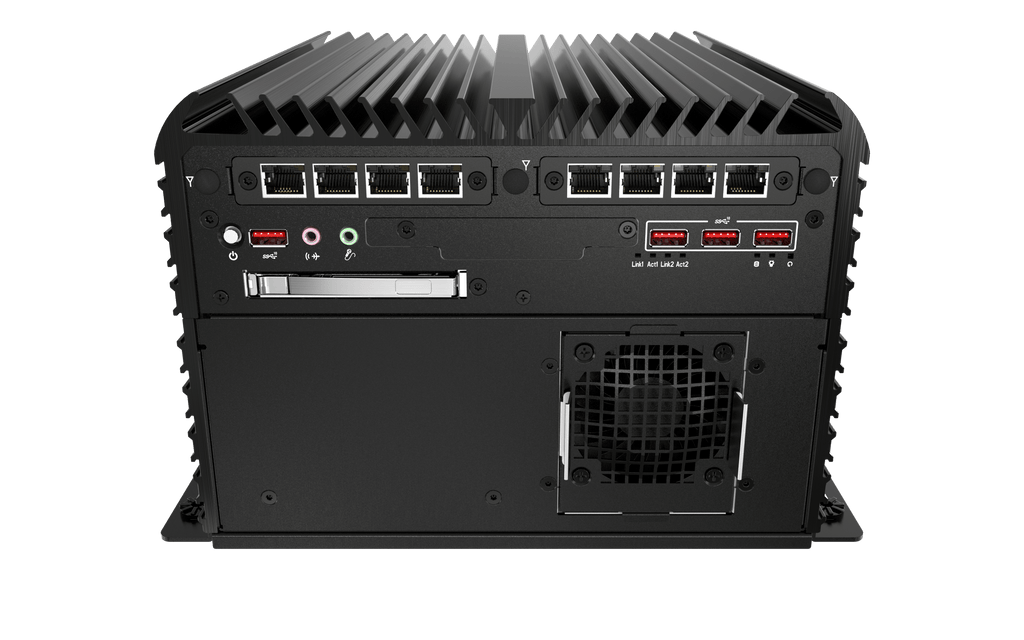 RCO-6000-RPL-4N-1E AI Edge Inference Computer w/ LGA 1700 for Intel 12/13th Gen CPU & R680E PCH, 4 Bay U.2 7mm NVMe, 1x PCIe Expansion, Hardware RAID Option