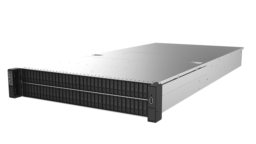 FlacheSAN2N108M-D5 2U with 108x hot-swappable Intel® EDSFF (E1.L) NVMe SSD bays